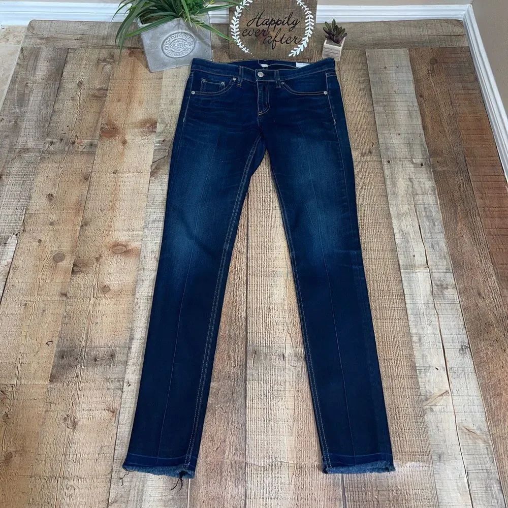 Rag & bone skinny raw hem jeans